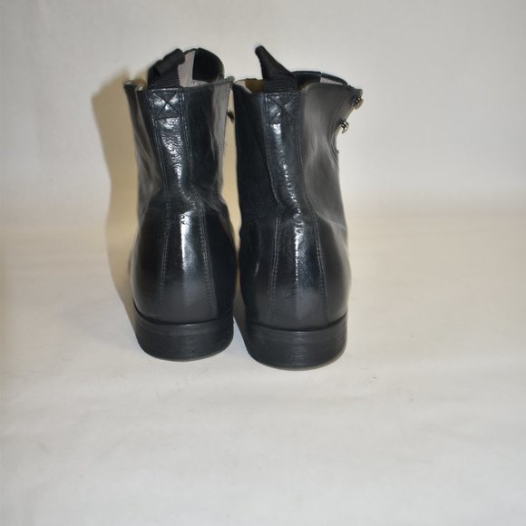 Allsaints Men's Mikkel Leather Combat Boots Black Size 45 EU 12 US - Picture 7 of 12